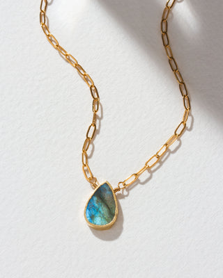 Gemstone Droplet Necklace