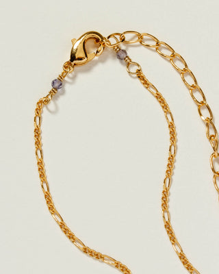 Close up of Lobster clasp on 14 Karat  gold plated brass chain.