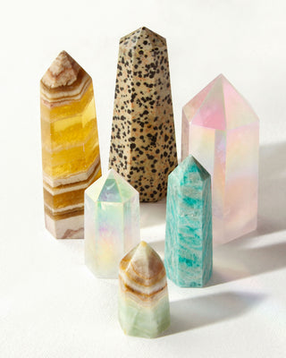 Collection of various crystal standing towers by Luna Norte.