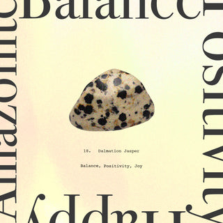 Dalmatian Jasper is  the stone of balance, positivity, and joy. Click the image to go to the Dalmatian Jasper Collection.