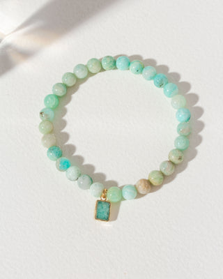 Earth, Wind and Fire Charm Stretch Bracelet Amazonite