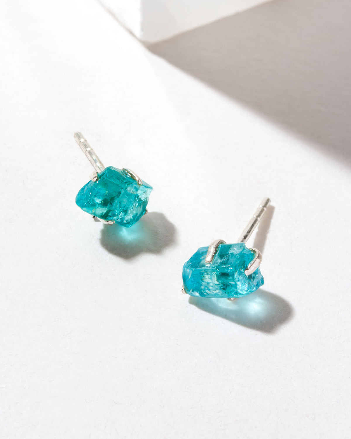 Sterling silver post earrings with Light Apatite gemstones.