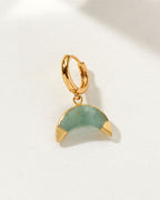 Celestial Curve Solo Hoop Earring with an Aquamarine gemstone.