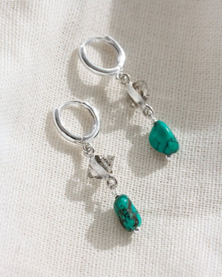 Turquoise Spirit Huggie Hoops