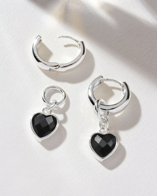 Heart's Accelerated Huggie Hoop Earring Silver