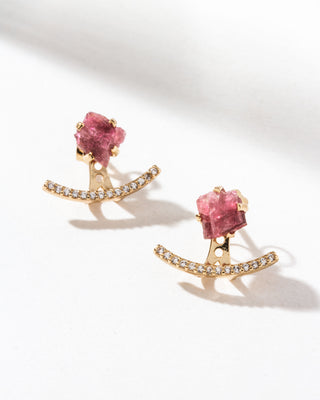 Twinkle Tourmaline Post Front Back Earrings