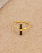 Lasso Watermelon Tourmaline Ring with a green tourmaline stone on a gold band.