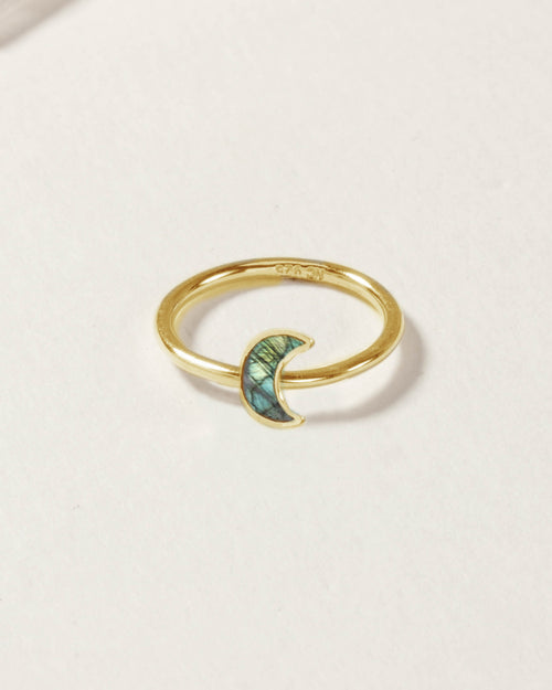 14KT Sterling Silver Moondance Ring in Labradorite