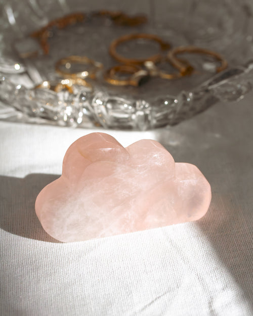 Pink cloud shaped gemstone.