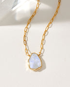 Elemental Force necklace with a Moonstone pendant and gold chain.