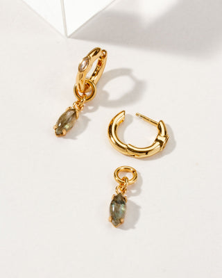 Marquise Gemstone Huggie Earring Set