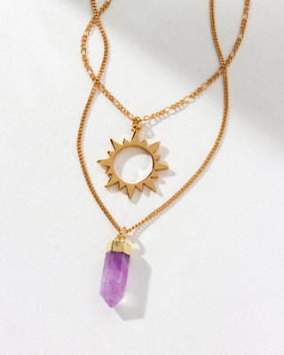 Violet Sunset Gemstone Necklace Set