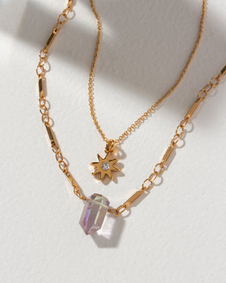 Reflective Gemstone Necklace Set