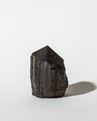 Black crystal on a white background