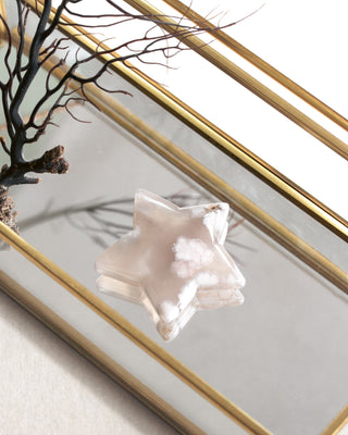 Gemstone carved star shaped curio