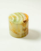 Green calcite jewelry box with lid.