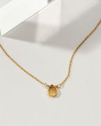 Teardrop November-Citrine gemstone necklace with 14k gold plated brass chain.