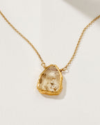 Citrine Earth, Wind, and Fire Necklace with gold plated chain