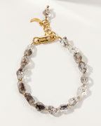 Unearthed bracelet of Herkimer Quartz with 14KT Gold Plated Brass accents.