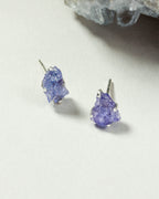 Raw Beauty Post Earrings - Sterling Silver with Tanzanite gemstones.