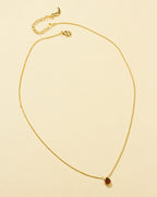 Gemstone Birthstone Necklace with peridot pendant and gold-plated chain with extender chain