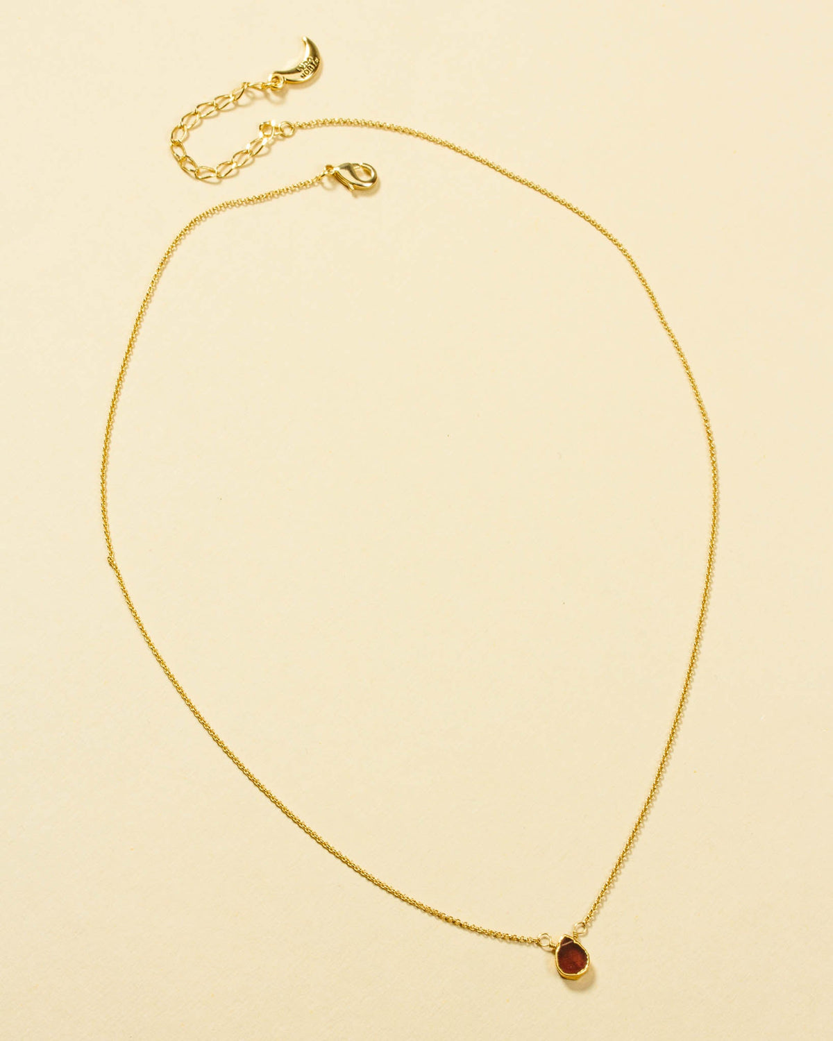 Gemstone Birthstone Necklace with peridot pendant and gold-plated chain with extender chain