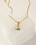 Detail of triangular howlite pendant necklace