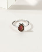 Sterling silver ring featuring a watermelon tourmaline gemstone.