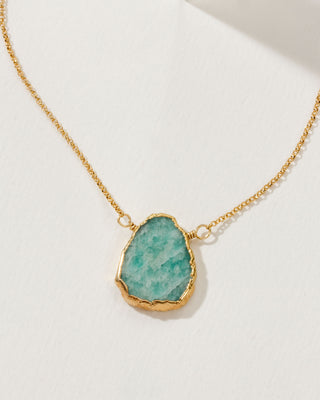 Amazonite Earth, Wind, and Fire Necklace with 14kt gold plated chain by Luna Norte Jewelry