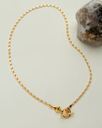 The Adorned Toggle Necklace features a delicate gold chain and a toggle clasp closure.