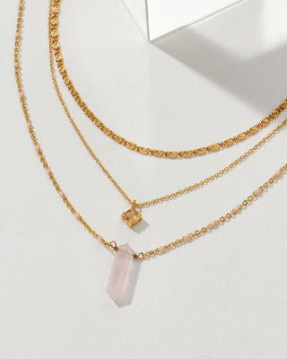 Opal Layers Collar Necklace Set