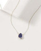 Silver Plated Brass necklace with a December-Tanzanite gemstone pendant.